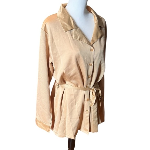 FLORA NIKROOZ Elegant Gold Button-Up Blouse/Tunic - Picture 1 of 6